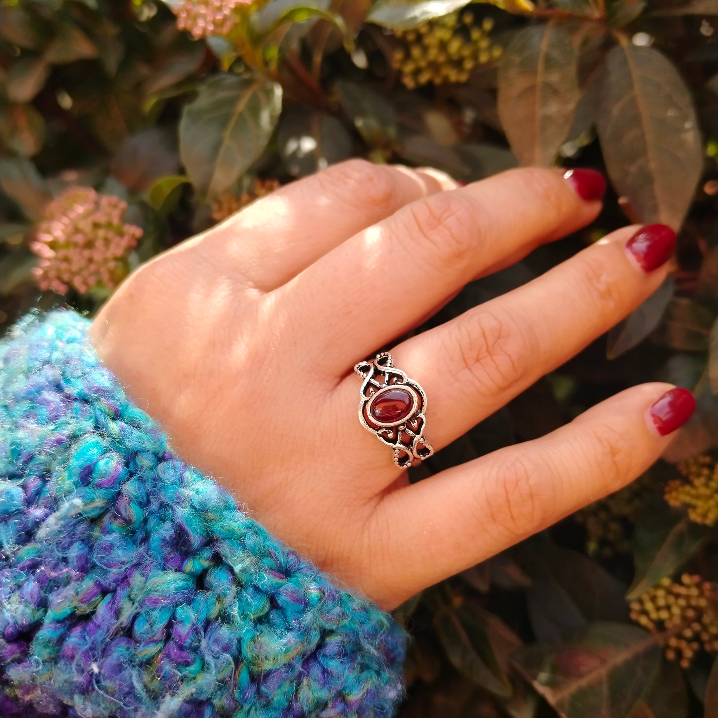 ANILLO TARA GRANATE